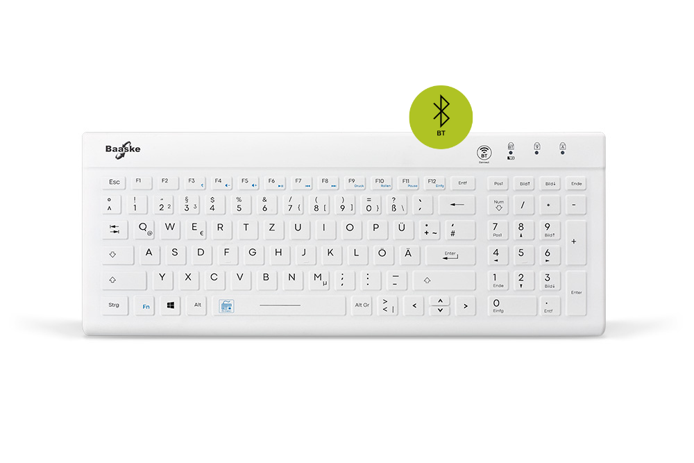 Hygienische Bluetooth®-Tastatur Baaske BT01